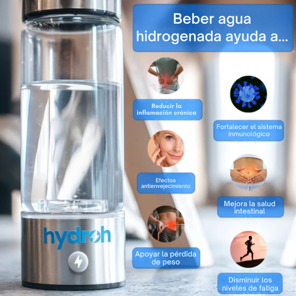 Hydro™ - Botella de agua de hidrógeno