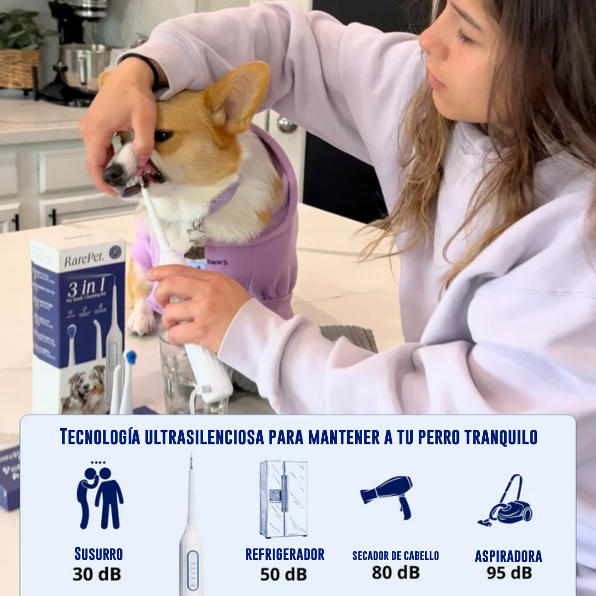 Kit Canivet - Eliminador sónico silencioso de placa y sarro para perros